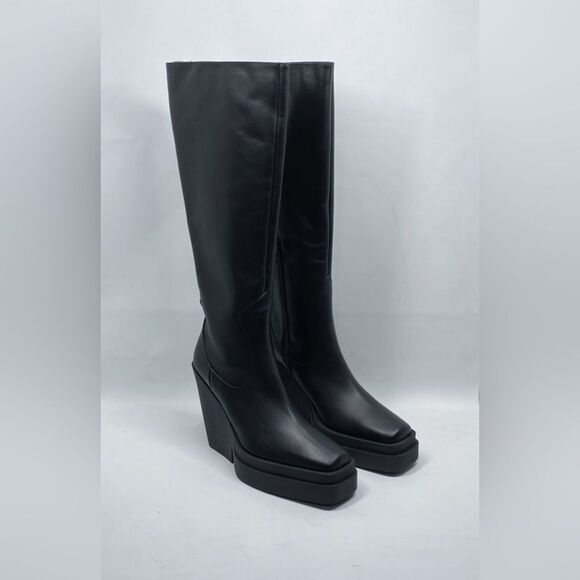 Gia Borghini Texan Leather Platform Knee-High Boots size 41 - Picture 3 of 13